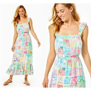 Lilly Pulitzer Crista Midi dress State of Mind Capsule Collection. Small.